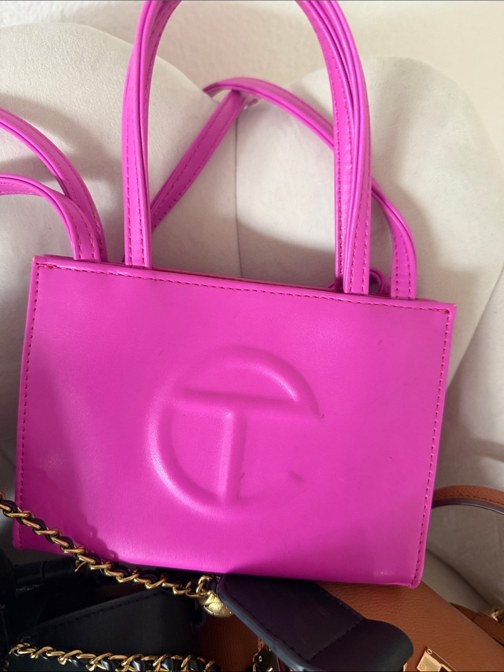 Telfar Mini Tote in Vibrant Hot Pink